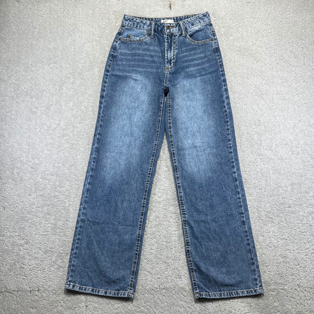OAT New York Jeans Womens 4/27 Cloud Luxe High Rise Wide Leg Blue Medium Wash - Picture 2 of 12